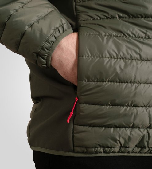 D555 Northfield Hybrid soft shell steppelt kapucnis dzseki khaki - Kabátok - Nagyméretű Kabátok - 2XL-8XL