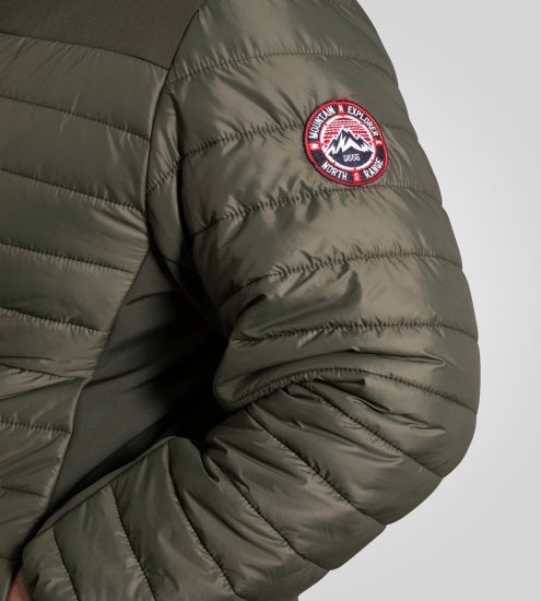 D555 Northfield Hybrid soft shell steppelt kapucnis dzseki khaki - Kabátok - Nagyméretű Kabátok - 2XL-8XL
