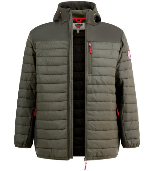 D555 Northfield Hybrid soft shell steppelt kapucnis dzseki khaki - Kabátok - Nagyméretű Kabátok - 2XL-8XL