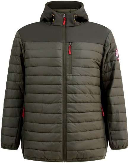 D555 Northfield Hybrid soft shell steppelt kapucnis dzseki khaki - Kabátok - Nagyméretű Kabátok - 2XL-8XL