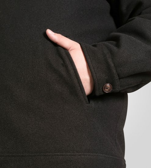 D555 Epsom Harrington Jacket with Zip Through Collared Melton Black - Kabátok - Nagyméretű Kabátok - 2XL-8XL