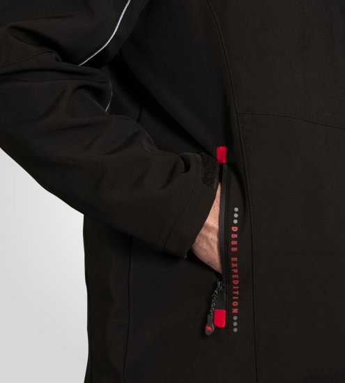 D555 Fretwell Padded Softshell Jacket with Detachable Hood Black - Kabátok - Nagyméretű Kabátok - 2XL-8XL