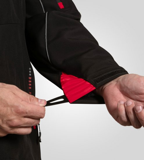 D555 Fretwell Padded Softshell Jacket with Detachable Hood Black - Kabátok - Nagyméretű Kabátok - 2XL-8XL