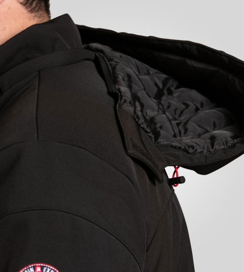 D555 Fretwell Padded Softshell Jacket with Detachable Hood Black - Kabátok - Nagyméretű Kabátok - 2XL-8XL