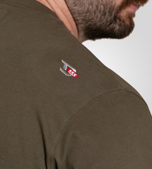 D555 Stockton Gorilla Playing Drums Crew Neck T-Shirt Khaki - Pólók - Nagyméretű pólók - 2XL-14XL