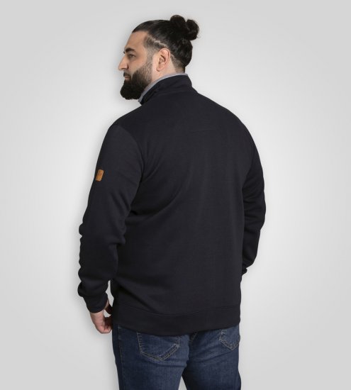 D555 Johnson Zip Through Fleece Sweatshirt with Chest Embroidery Navy - Pulóverek & kapucnis pulóverek - Pulóverek & Kapucnis pulóver 2XL-12XL