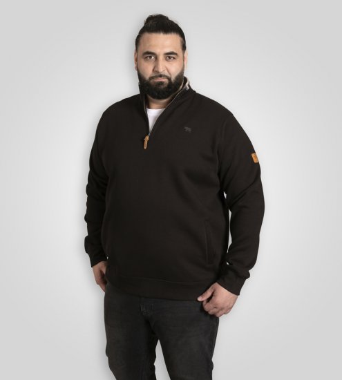 D555 Russel Fleece Sweatshirt with Chest Embroidery Black - Pulóverek & kapucnis pulóverek - Pulóverek & Kapucnis pulóver 2XL-12XL