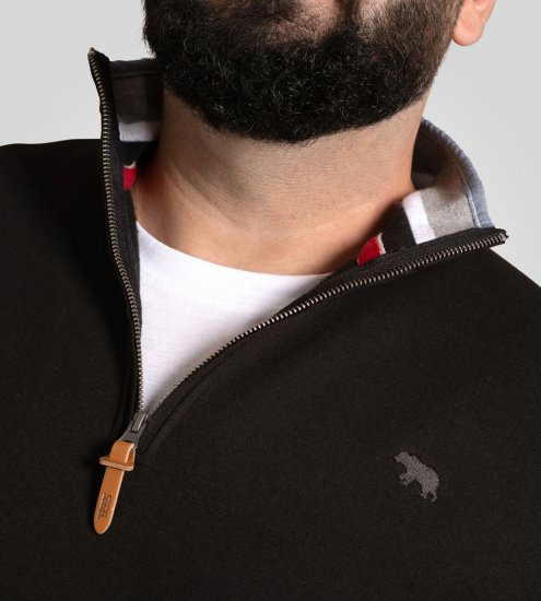 D555 Russel Fleece Sweatshirt with Chest Embroidery Black - Pulóverek & kapucnis pulóverek - Pulóverek & Kapucnis pulóver 2XL-12XL