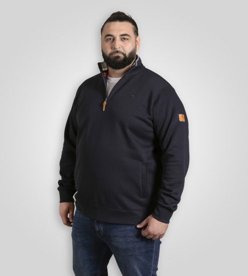 D555 Russel Zip Through Fleece Sweatshirt with Chest Embroidery Navy - Pulóverek & kapucnis pulóverek - Pulóverek & Kapucnis pulóver 2XL-12XL