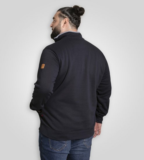D555 Russel Zip Through Fleece Sweatshirt with Chest Embroidery Navy - Pulóverek & kapucnis pulóverek - Pulóverek & Kapucnis pulóver 2XL-12XL