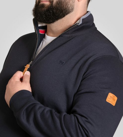 D555 Russel Zip Through Fleece Sweatshirt with Chest Embroidery Navy - Pulóverek & kapucnis pulóverek - Pulóverek & Kapucnis pulóver 2XL-12XL