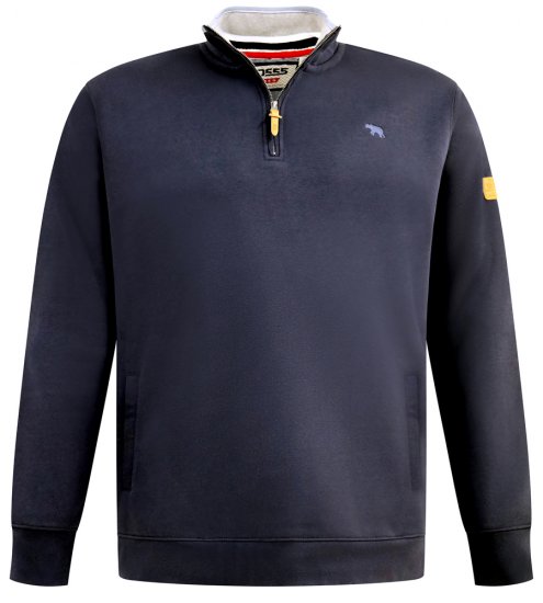 D555 Russel Zip Through Fleece Sweatshirt with Chest Embroidery Navy - Pulóverek & kapucnis pulóverek - Pulóverek & Kapucnis pulóver 2XL-12XL
