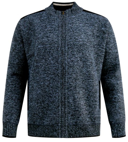 D555 Dereham 1 Kötött Kardigán Cipzárral és Béléssel Tengerészkék - Pulóverek & kapucnis pulóverek - Pulóverek & Kapucnis pulóver 2XL-12XL