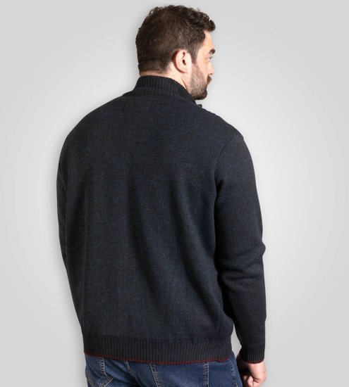 D555 Gillingham Kötött Kardigán Cipzárral és Béléssel Tengerészkék - Pulóverek & kapucnis pulóverek - Pulóverek & Kapucnis pulóver 2XL-12XL
