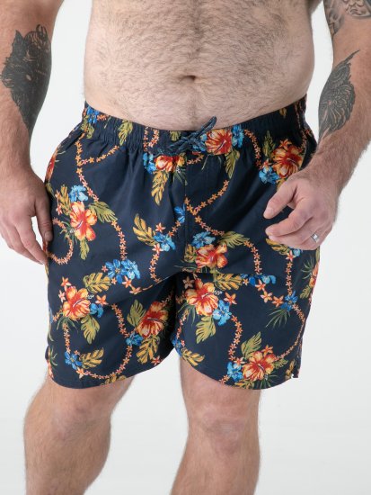D555 Dawson AO Fürdőnadrág Hawaii Mintával Sötétkék - Alsónemű & strandruhák - Nagyméretű Alsónemű 2XL-8XL