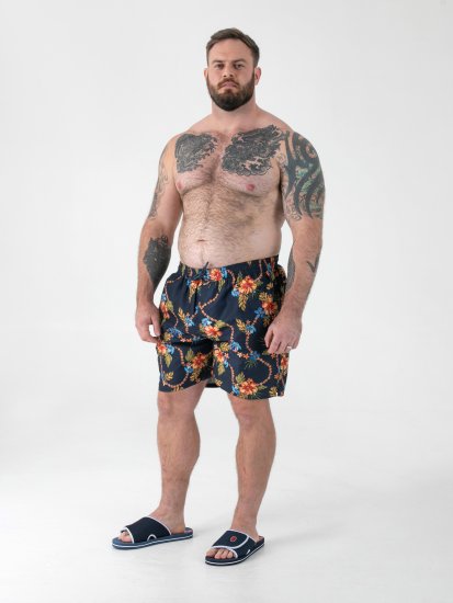 D555 Dawson AO Fürdőnadrág Hawaii Mintával Sötétkék - Alsónemű & strandruhák - Nagyméretű Alsónemű 2XL-8XL