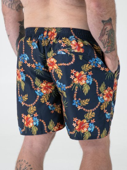 D555 Dawson AO Fürdőnadrág Hawaii Mintával Sötétkék - Alsónemű & strandruhák - Nagyméretű Alsónemű 2XL-8XL