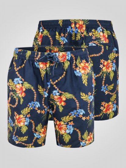 D555 Dawson AO Fürdőnadrág Hawaii Mintával Sötétkék - Alsónemű & strandruhák - Nagyméretű Alsónemű 2XL-8XL