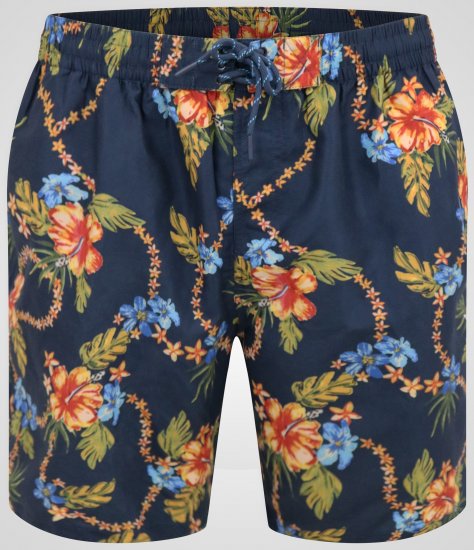 D555 Dawson AO Fürdőnadrág Hawaii Mintával Sötétkék - Alsónemű & strandruhák - Nagyméretű Alsónemű 2XL-8XL