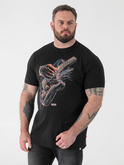 D555 Elliot Póló Többszínű Gitárnyomattal - Pólók - Nagyméretű pólók - 2XL-14XL