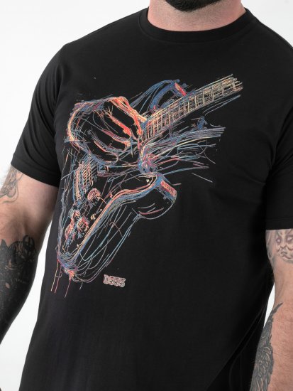 D555 Elliot Póló Többszínű Gitárnyomattal - Pólók - Nagyméretű pólók - 2XL-14XL