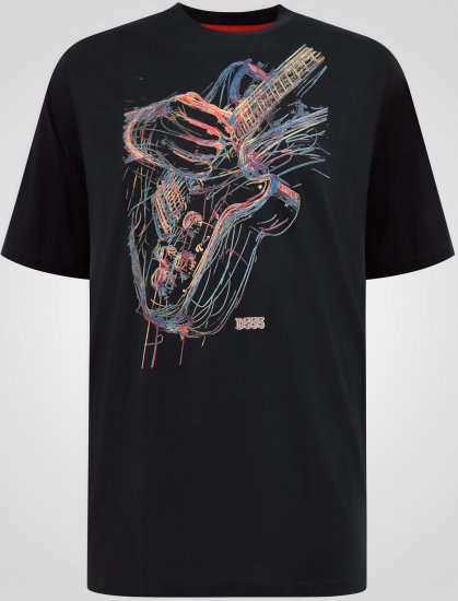 D555 Elliot Póló Többszínű Gitárnyomattal - Pólók - Nagyméretű pólók - 2XL-14XL