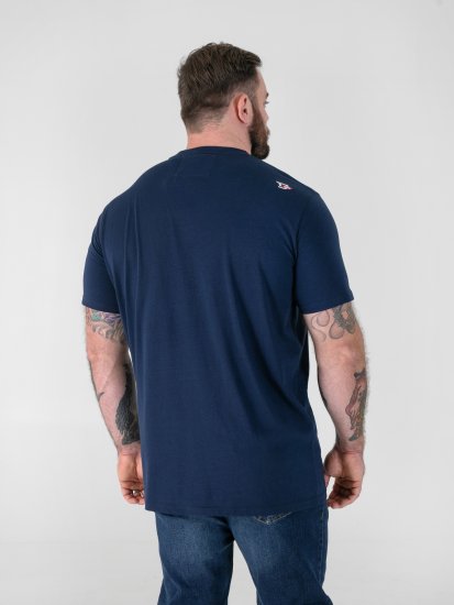 D555 Linton Póló Többszínű Koponyanyomattal Sötétkék - Pólók - Nagyméretű pólók - 2XL-14XL