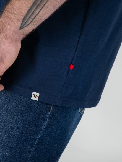 D555 Linton Póló Többszínű Koponyanyomattal Sötétkék - Pólók - Nagyméretű pólók - 2XL-14XL