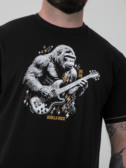 D555 Macfarlan Póló Gorilla Nyomattal Fekete - Minden ruházat - Nagyméretű férfi ruhák