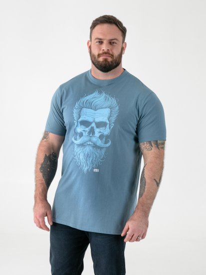 D555 Miller Bearded Skull Póló Nyomattal - Pólók - Nagyméretű pólók - 2XL-14XL