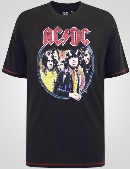D555 Hugh Official ACDC Highway To Hell Póló Nyomattal Fekete - Pólók - Nagyméretű pólók - 2XL-14XL