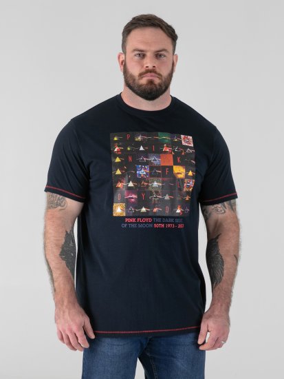 D555 Otto Official Pink Floyd 50th Anniversary Póló Nyomattal Sötétkék - Pólók - Nagyméretű pólók - 2XL-14XL