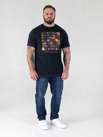D555 Otto Official Pink Floyd 50th Anniversary Póló Nyomattal Sötétkék - Pólók - Nagyméretű pólók - 2XL-14XL