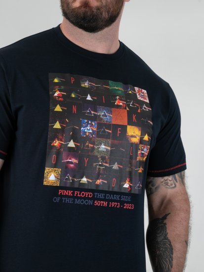 D555 Otto Official Pink Floyd 50th Anniversary Póló Nyomattal Sötétkék - Pólók - Nagyméretű pólók - 2XL-14XL