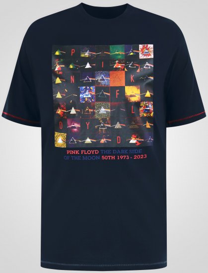 D555 Otto Official Pink Floyd 50th Anniversary Póló Nyomattal Sötétkék - Pólók - Nagyméretű pólók - 2XL-14XL