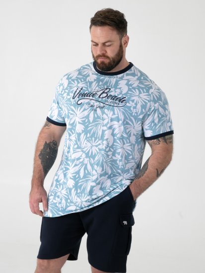 D555 Shoreham AO Póló Venice Beach Nyomattal Kék - Pólók - Nagyméretű pólók - 2XL-14XL