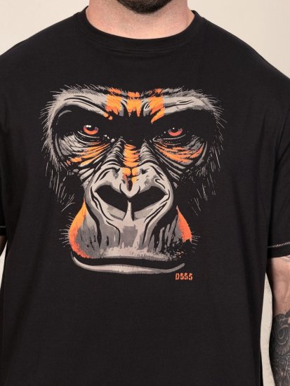 D555 Perkins Nyomott mintás póló Fekete - Pólók - Nagyméretű pólók - 2XL-14XL