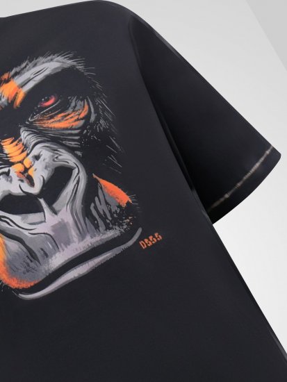 D555 Perkins Nyomott mintás póló Fekete - Pólók - Nagyméretű pólók - 2XL-14XL