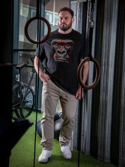 D555 Perkins Nyomott mintás póló Fekete - Pólók - Nagyméretű pólók - 2XL-14XL