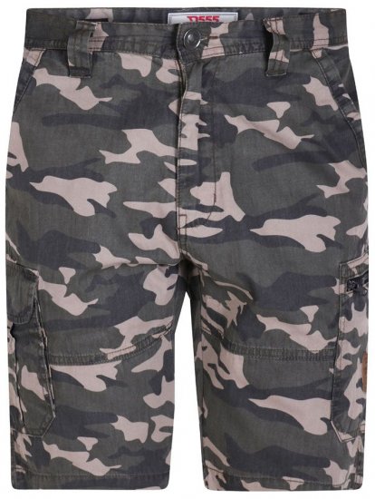 D555 Chadwick Shorts Green Camo - Rövidnadrág - Nagyméretű Rövidnadrág W40-W60