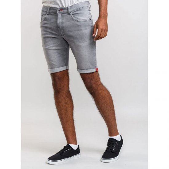 D555 Griffin Denim Shorts Grey - Rövidnadrág - Nagyméretű Rövidnadrág W40-W60