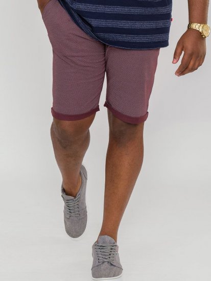 D555 Bandit Ao Micro Print Stretch Chino Shorts - Rövidnadrág - Nagyméretű Rövidnadrág W40-W60