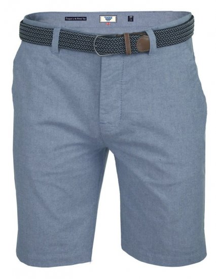 D555 Tiger Stretch Oxford Chino Shorts With Belt - Rövidnadrág - Nagyméretű Rövidnadrág W40-W60