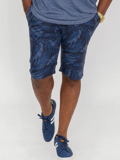 D555 Panther Hawaiian Leaf Ao Print Stretch Chino Shorts - Rövidnadrág - Nagyméretű Rövidnadrág W40-W60