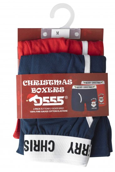 D555 Claus Christmas Boxers 2-pack - Alsónemű & strandruhák - Nagyméretű Alsónemű 2XL-8XL