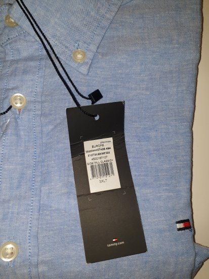 Tommy Hilfiger Cotton/linen Short Sleeve Shirt Blue - Motley őrült áprilisi akciója - 