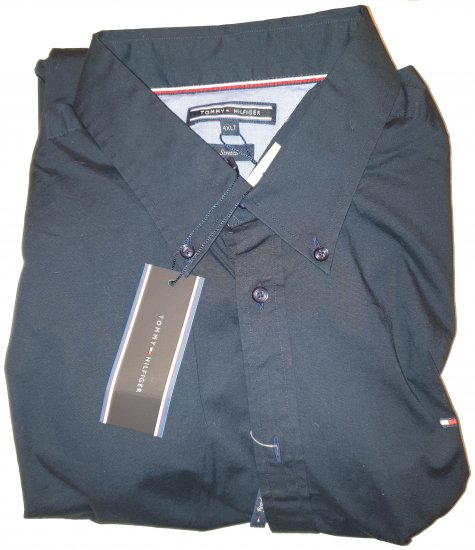 Tommy Hilfiger Stretch Poplin Shirt Black - Motley őrült áprilisi akciója - 