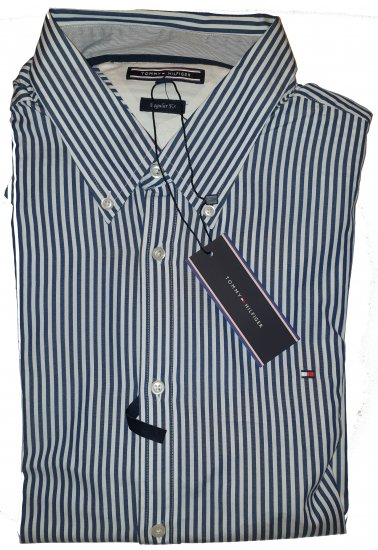 Tommy Hilfiger North Stripe Long Sleeve Shirt Blue/White - Motley őrült áprilisi akciója - 