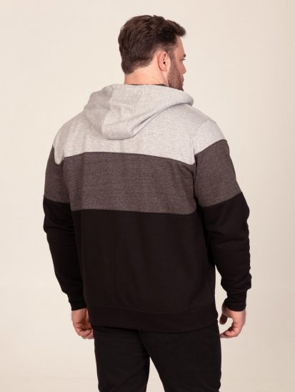 D555 Fitzgerald Zip Through Hoody With Cut & Sew Panels Fekete - Pulóverek & kapucnis pulóverek - Pulóverek & Kapucnis pulóver 2XL-12XL