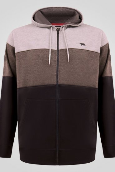 D555 Fitzgerald Zip Through Hoody With Cut & Sew Panels Fekete - Pulóverek & kapucnis pulóverek - Pulóverek & Kapucnis pulóver 2XL-12XL